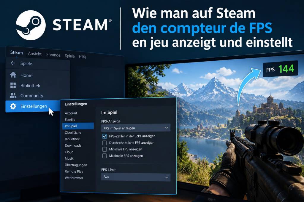 Wie man auf Steam voir le compteur de FPS en jeu anzeigt und einstellt